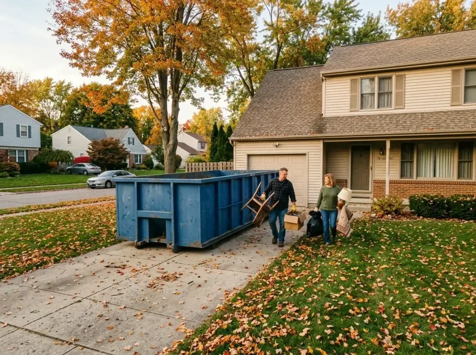 residential-driveway-cleanout-001 — detailed close-up, Roll-Off Dumpster Rental in United States