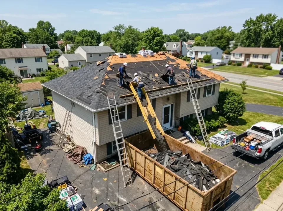 roofing-debris-removal-contain-004 — specialist at work, Roll-Off Dumpster Rental in United States