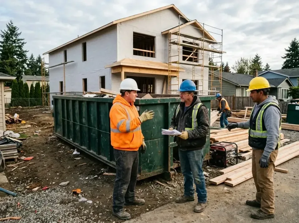 waste-management-crew-at-const-001 — professional installation, Roll-Off Dumpster Rental in United States